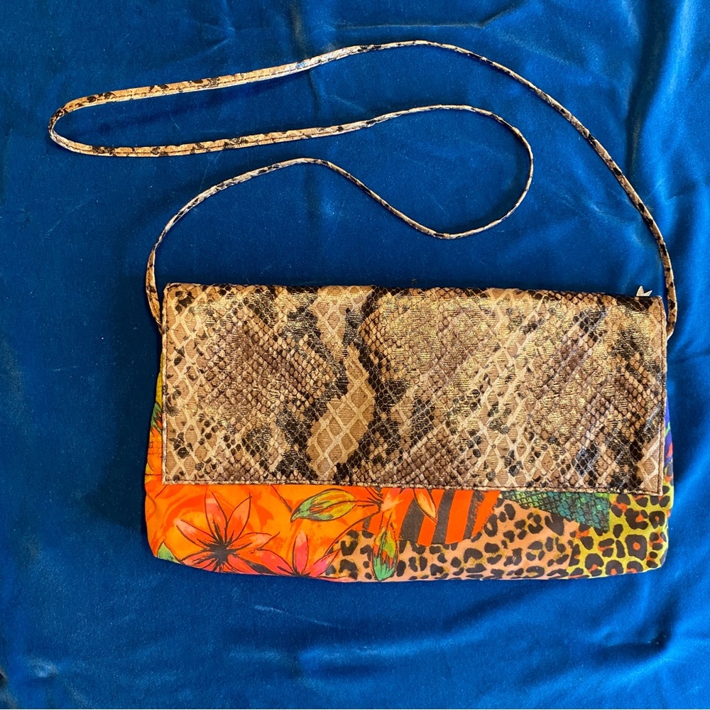 Falchi Animal Faux Skin Printed Handbag